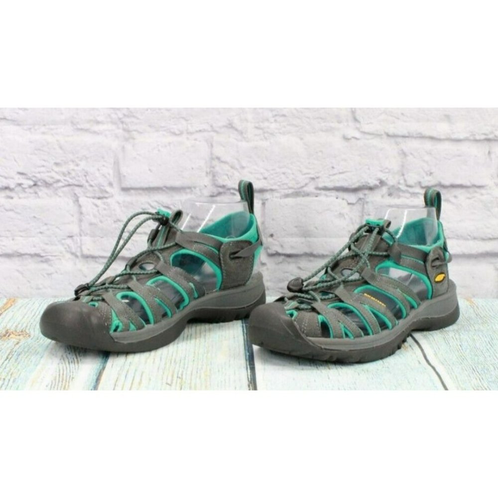 Keen Whisper  Gray Waterproof Adjustable Bungee Cord Sport Sandals Size 10 - Picture 2 of 9